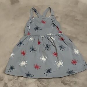 Children | Carter's Gray Dress | Red Blue White Star Pattern | Gently Worn